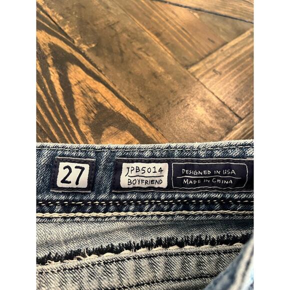 Miss Me Boyfriend Jeans Women 27 Thick Stitch Y2K Grunge Western Cowgirl Aztec - Picture 3 of 12